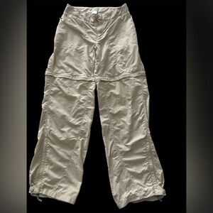 LLBean Beige Convertible Nylon Pants. Women Size 6